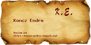 Koncz Endre névjegykártya