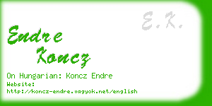 endre koncz business card